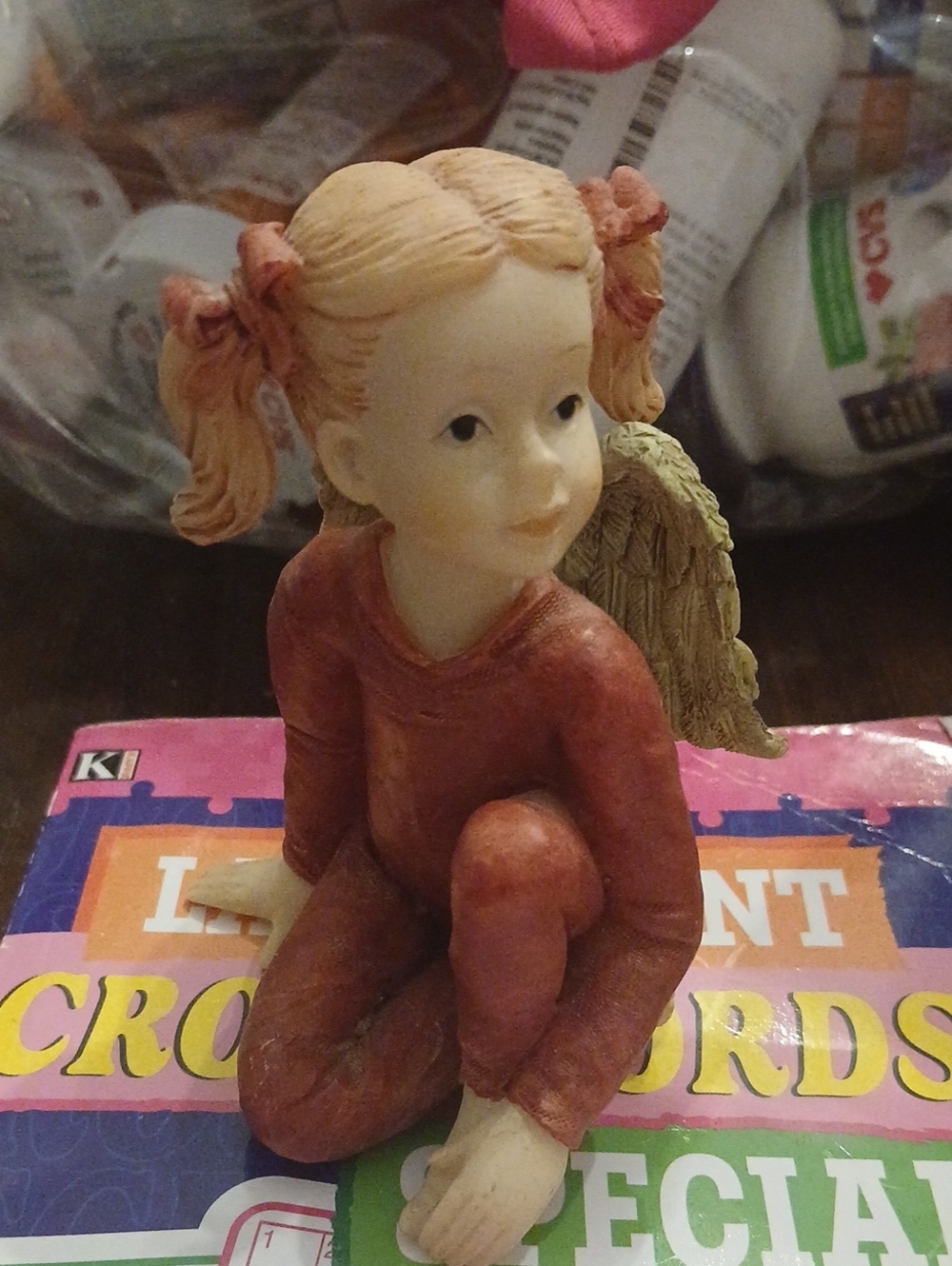 Vintage 1996 Sue Lordi Figurine Pajama Angel Christmas Around World Girl Wings